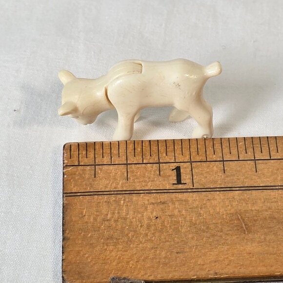 Vintage Plastic Goat Figure Movable Head White Farm Animal Toy 1950s - Picture 11 of 12